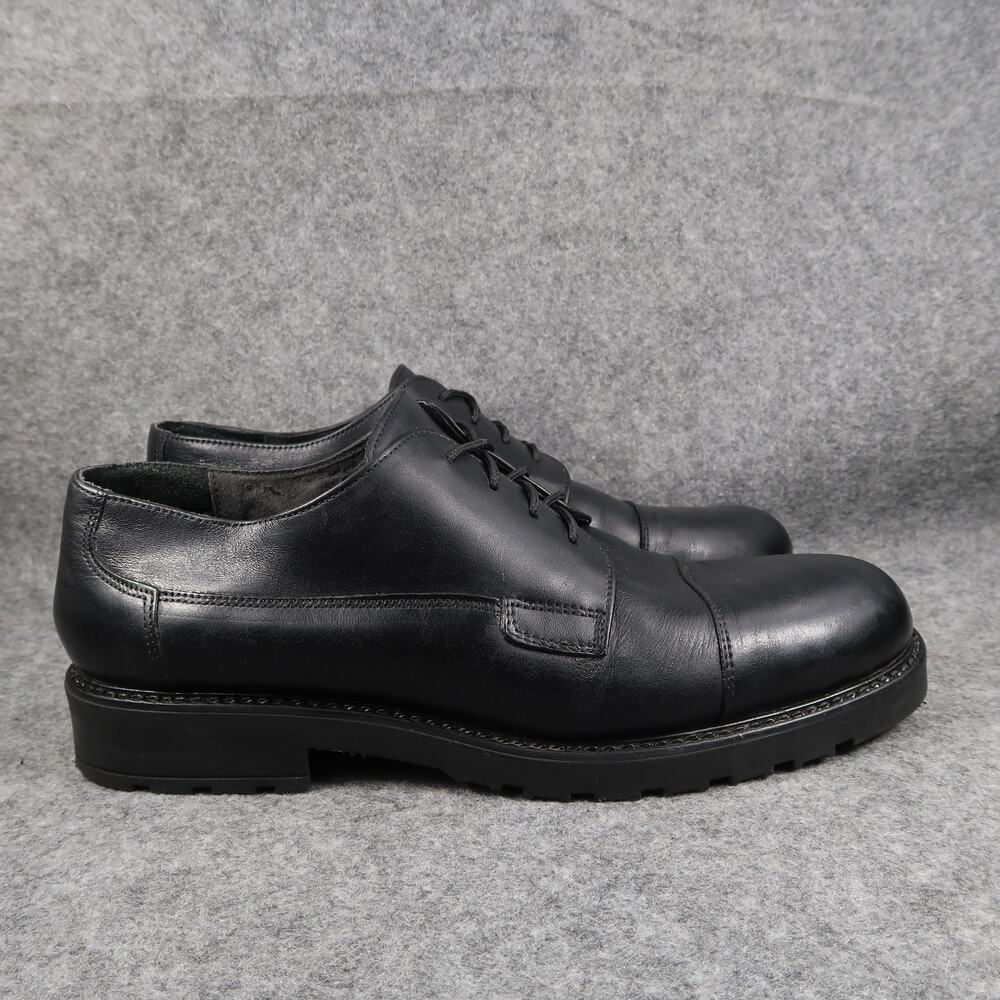 Nunn Bush Shoes Mens 9 Derby Oxford Dress Cap Toe Black Leather Classic Formal